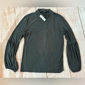 The Limited Black Bell Bubble Sleeve Top Blouse Shirt XL NWT 31104